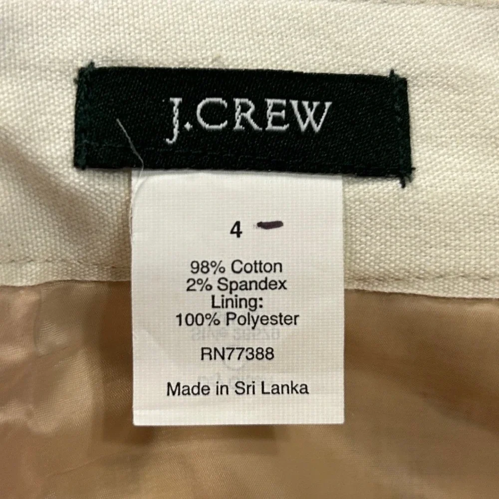 J.Crew Pencil Skirt Womens 4 Floral Cotton Stretch Lined Multicolor Spring